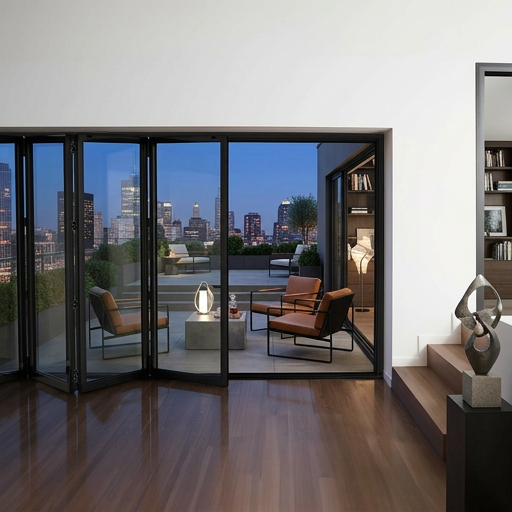144x96 Aluminum Bifold Door – Extra-Wide Tall Folding Door | 5L, 5R, 1L3R, 1R3L