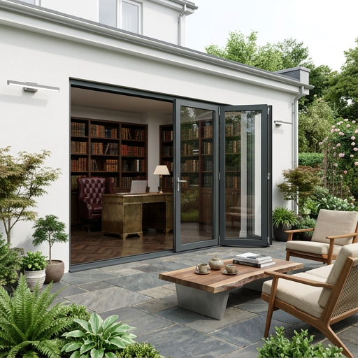 192x96 Aluminum Bifold Door – Oversized Tall Folding Door | 5L, 5R, 1L5R, 1R5L, 3L3R