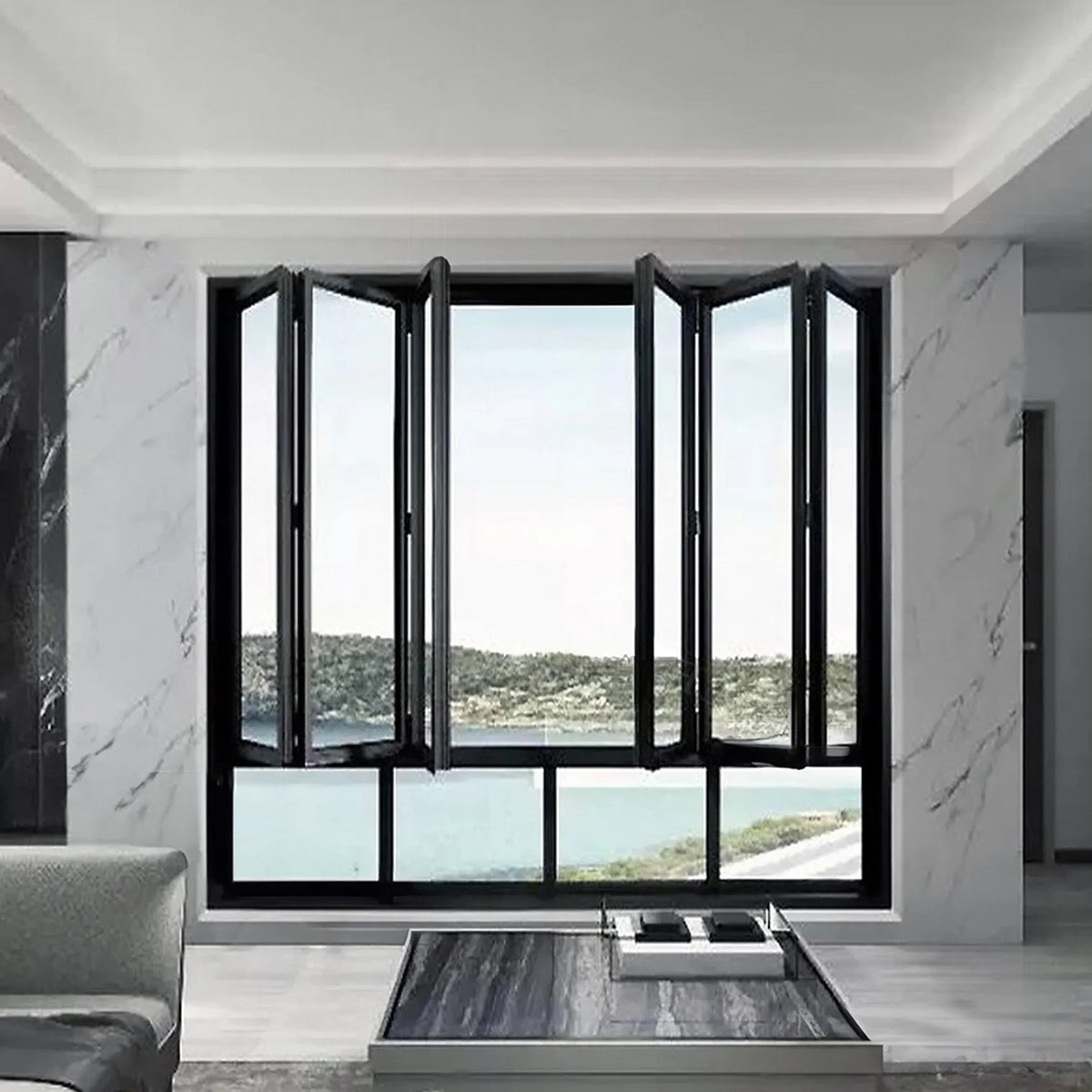 60x60 Aluminum Bifold Window – Energy Efficient | 2L, 2R
